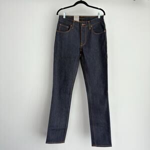 Nudie Jeans Grim Tim Mens 31x34 Dry Navy Organic Stretch Made in Italy NWT